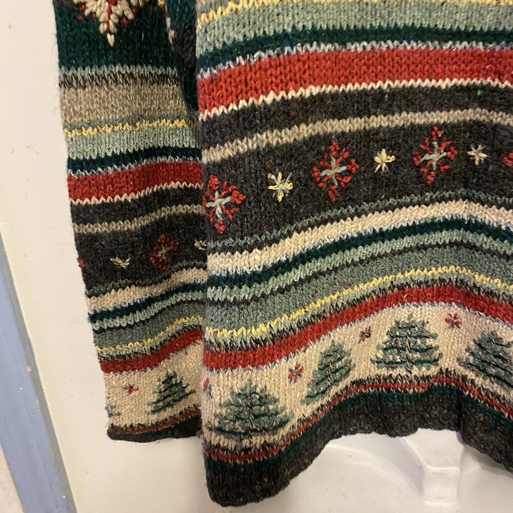 VTG Knit Christmas Holidays Sweater Women S Wool Silk Blend Country Grannycore - Picture 9 of 9